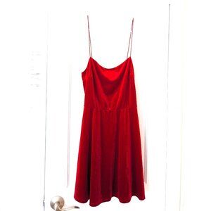 Urban Outfitters Red Velvet Mini Dress